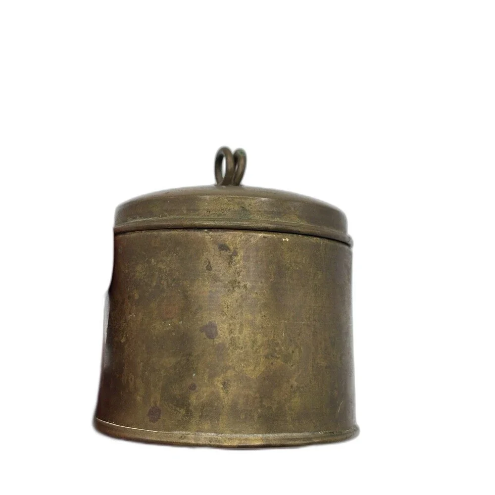 Vintage Brass Humidor Or Match Safe. Heco A Mano Chile Which Means Handmade